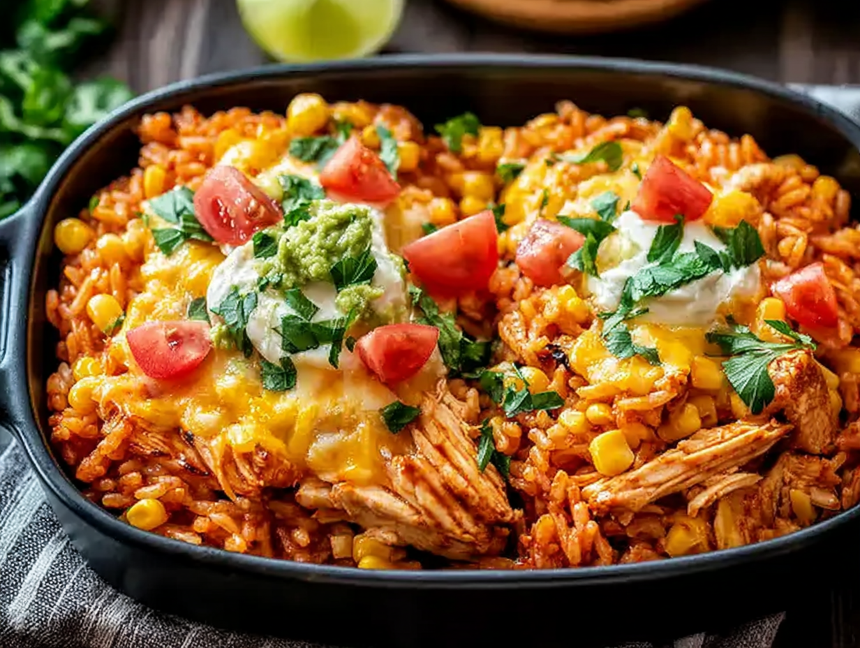 Chicken Enchilada Rice Casserole