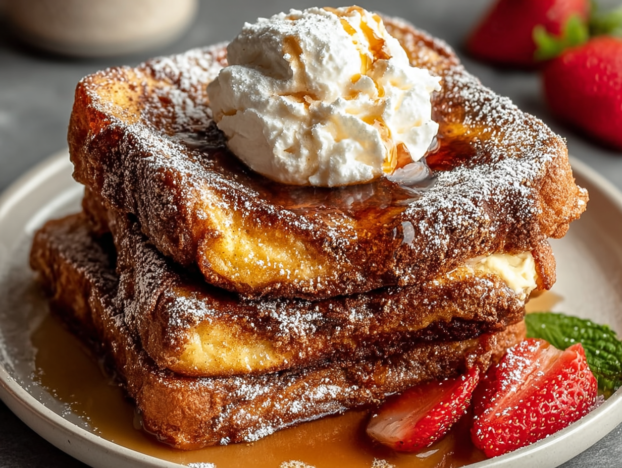 Churro French Toast on a plate