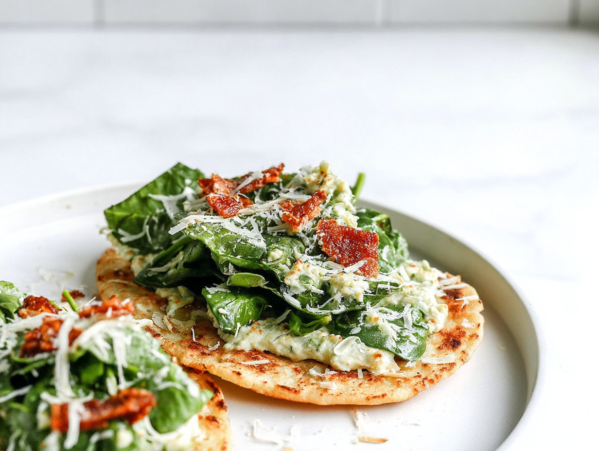 Smash Chicken Caesar Tacos on a plate