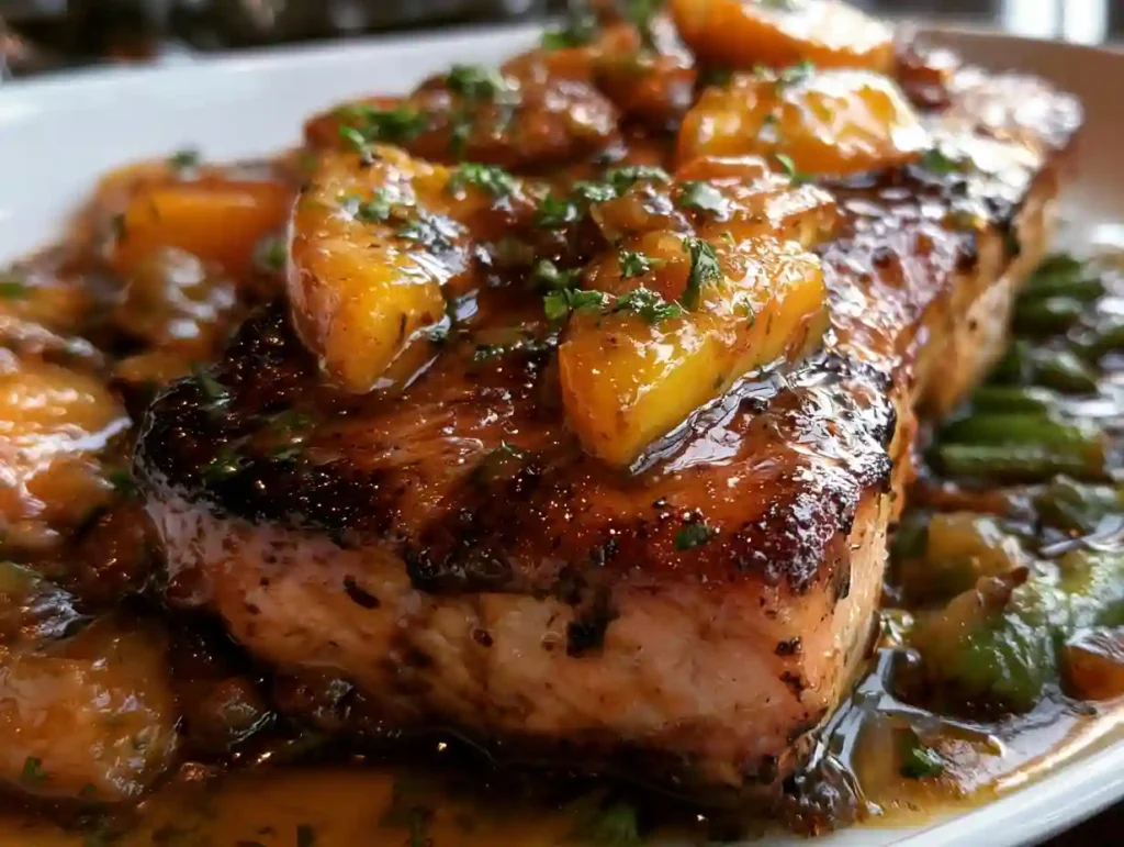 Bourbon Peach Roasted Salmon