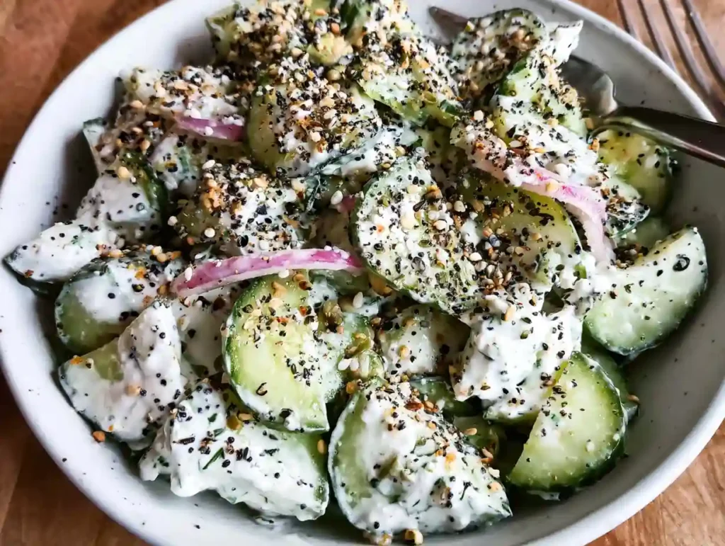 Cucumber Everything Bagel Salad