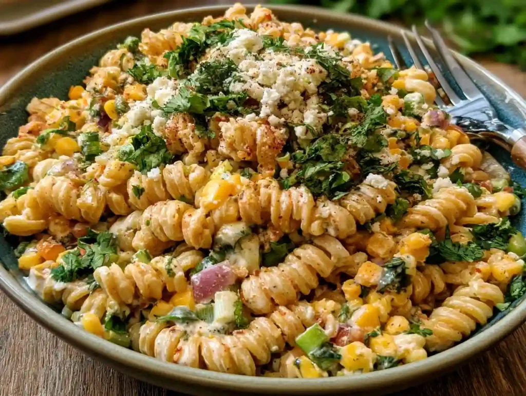 Elote Pasta Salad Creamy Mexican Street Corn