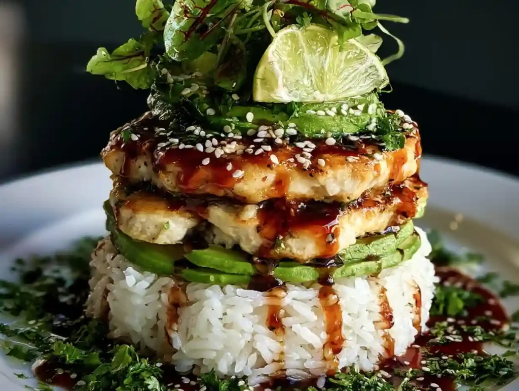 HONEY LIME CHICKEN AND AVOCADO RICE STACK FRESH