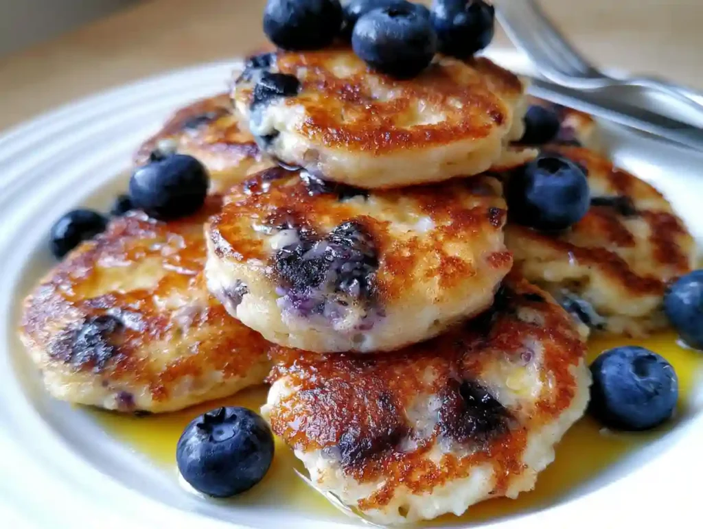 Lemon Blueberry Cottage Cheese Pancake Bites Recipe