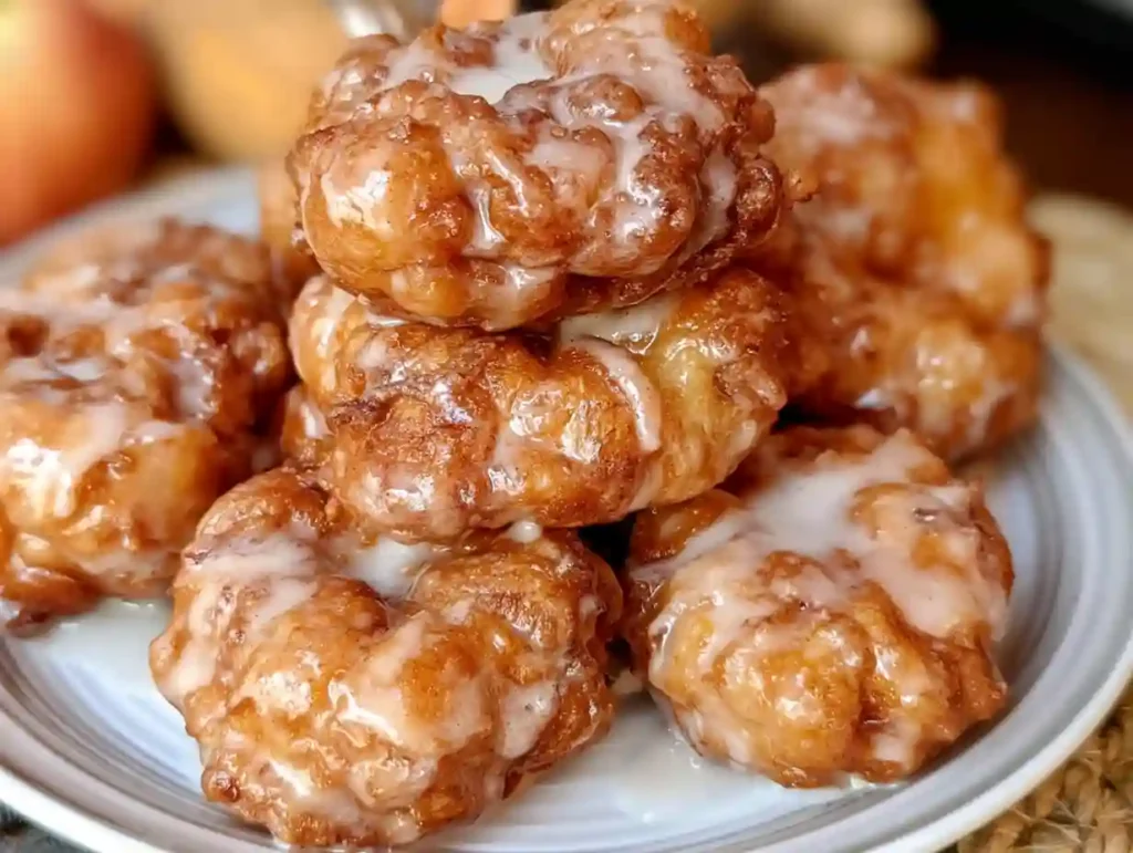 Apple Fritters Recipe with Cinnamon Glaze