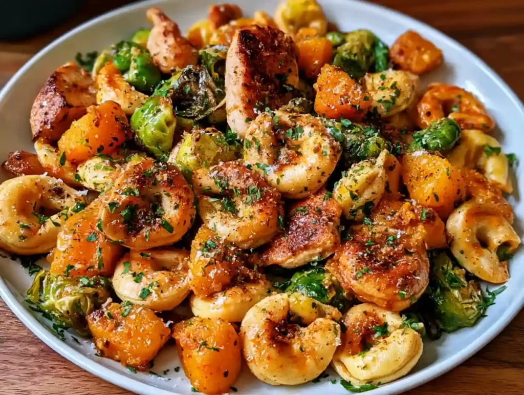 Autumn Chicken Tortellini with Butternut Squash & Brussels Sprouts