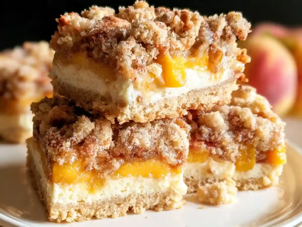 Peach Cobbler Cheesecake Bars