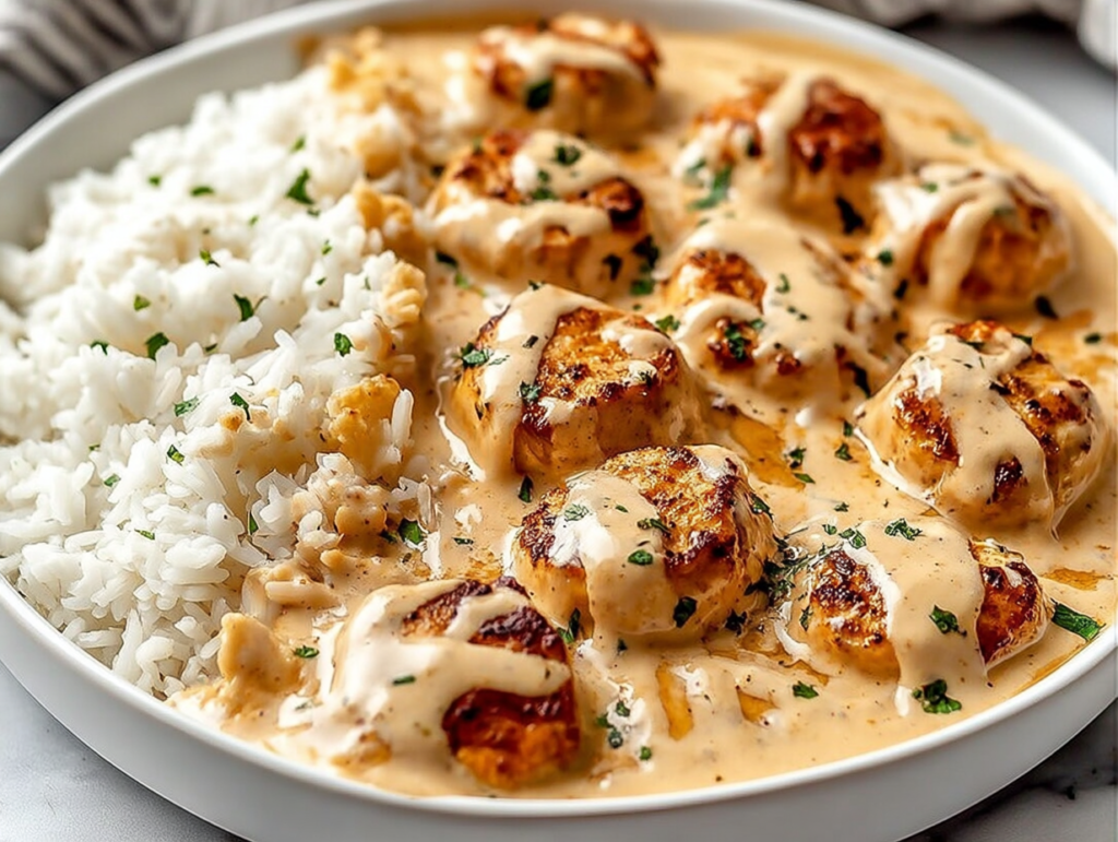 Creamy Smothered Chicken and Rice