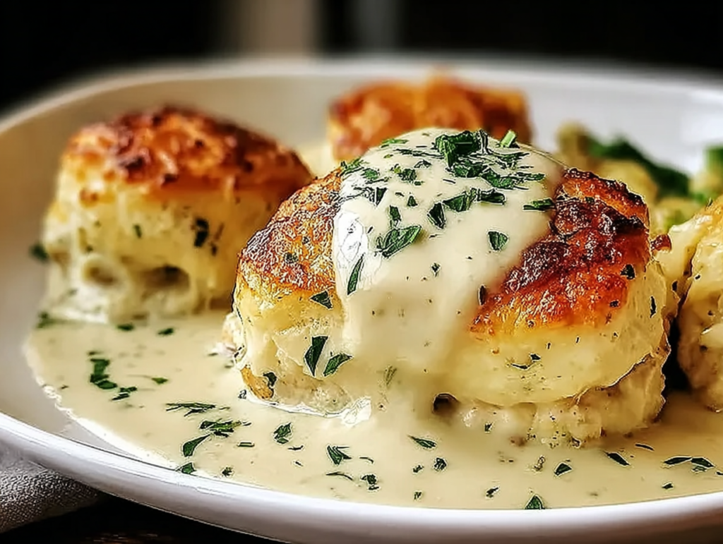 Chicken Pillows with Creamy Parmesan Sauce for Cozy Nights