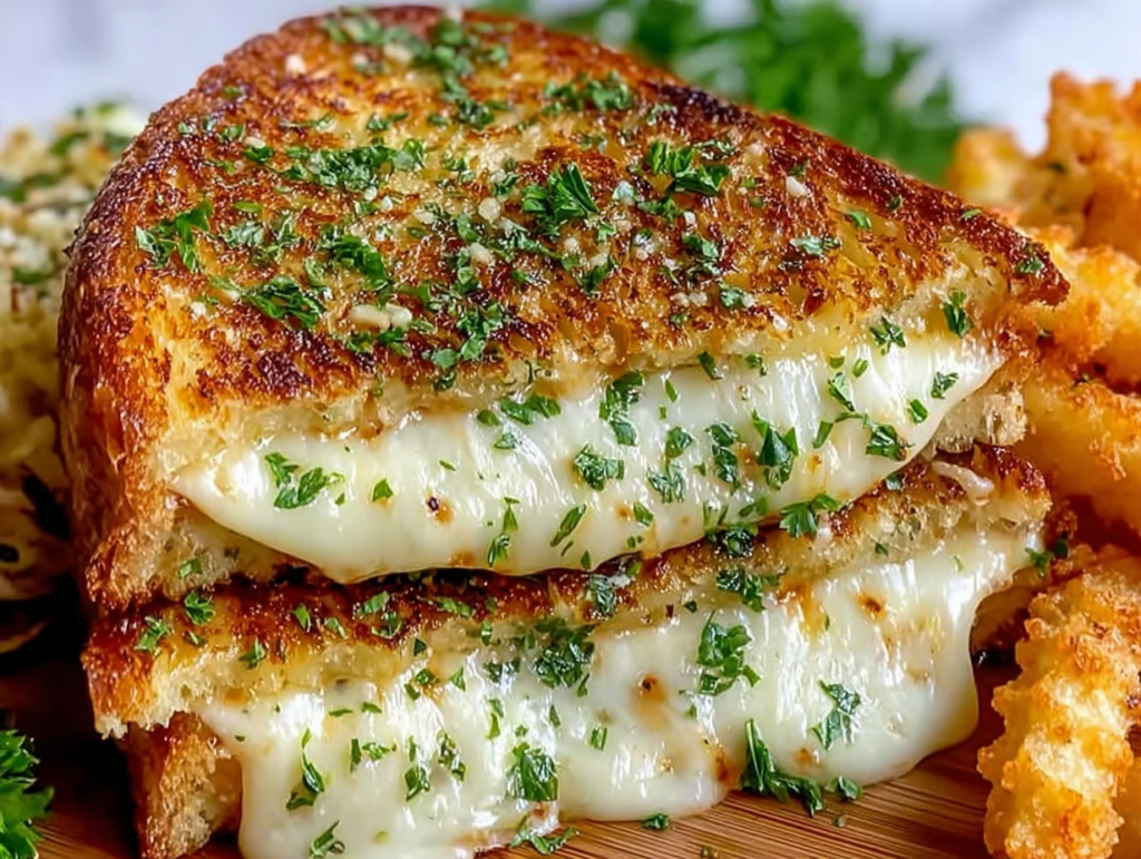 Garlic Bread Grilled Cheese | 15 min Lunch Idea