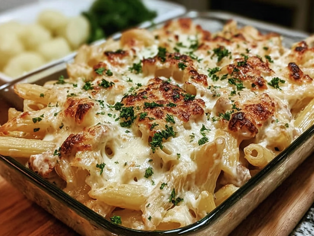 Chicken Alfredo Pasta Bake
