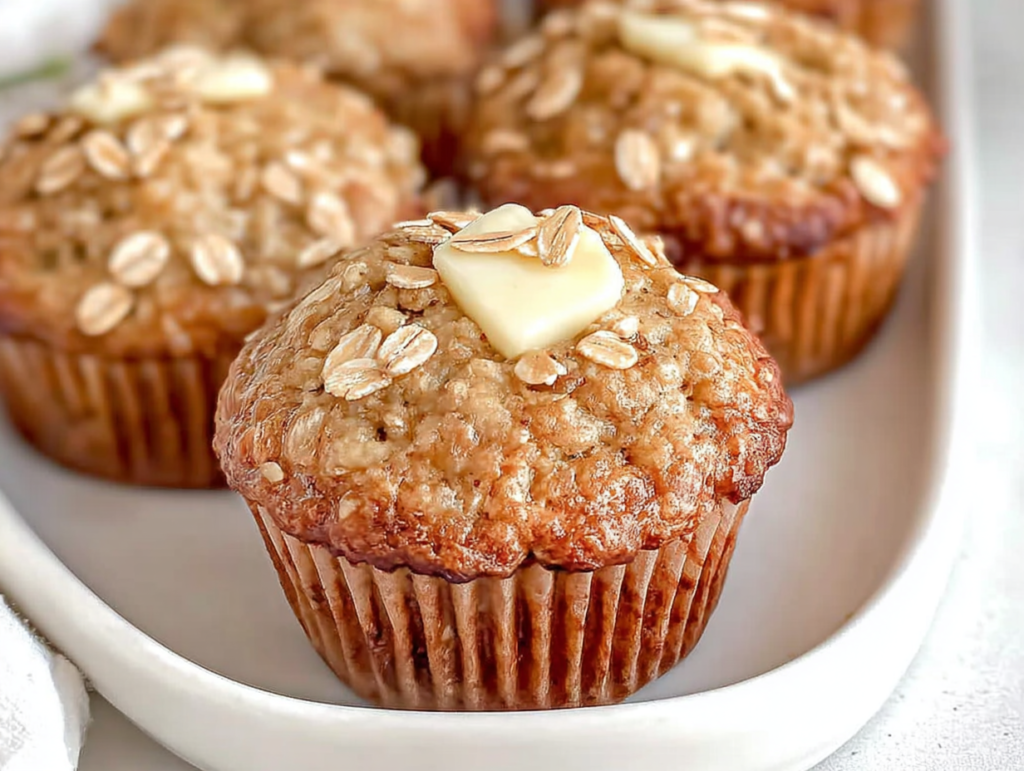 Moist Applesauce Oatmeal Muffins