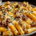 Ultimate Loaded Cheeseburger Alfredo Pasta : Creamy Dinner