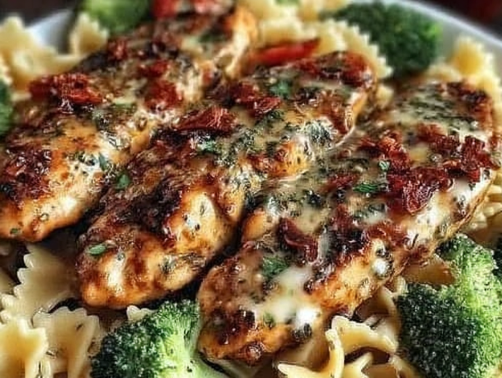 Cowboy Butter Lemon Bowtie Chicken with Broccoli 