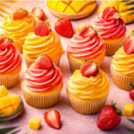 Mango Strawberry Sunset Cupcakes Recipe