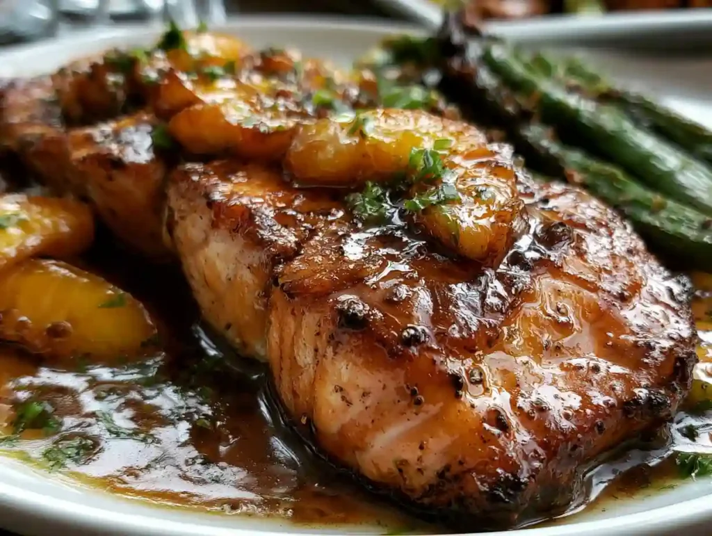 Bourbon Peach Roasted Salmon