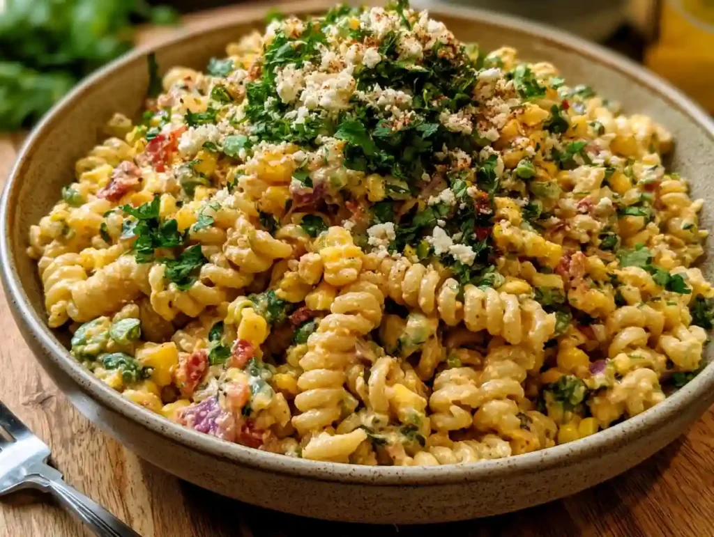 Elote Pasta Salad Creamy Mexican Street Corn