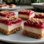 No Bake Rhubarb Cheesecake Squares