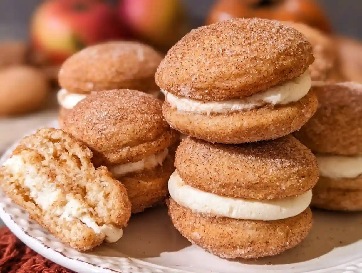 Apple Cider Whoopie Pies with Cinnamon Sugar Coating