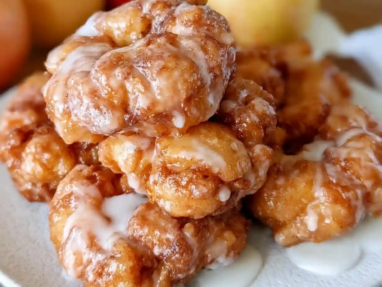 Apple Fritters Recipe with Cinnamon Glaze