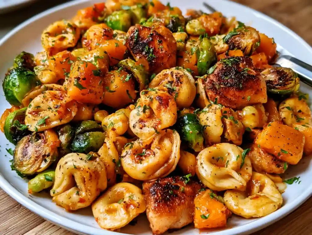 Autumn Chicken Tortellini with Butternut Squash & Brussels Sprouts