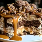 Chocolate Caramel Homemade Ice Cream Cake
