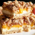 Peach Cobbler Cheesecake Bars