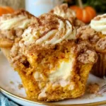 Pumpkin Cream Cheese Muffins with Cinnamon Crumb Topping