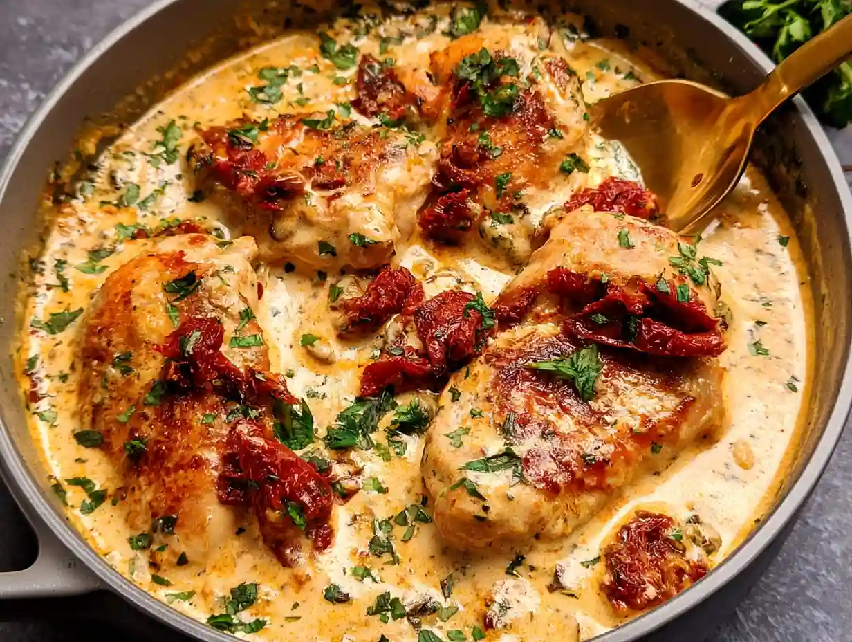 The Creamiest Chicken with Sun-Dried Tomatoes